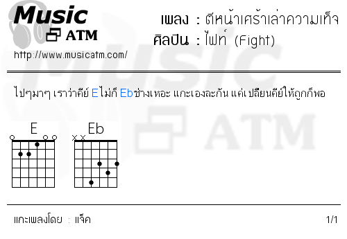 คอร์ดเพลง ตีหน้าเศร้าเล่าความเท็จ