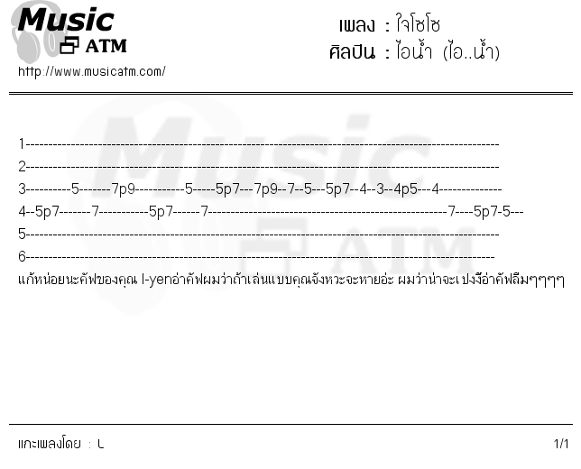 คอร์ดเพลง ใจโซโซ