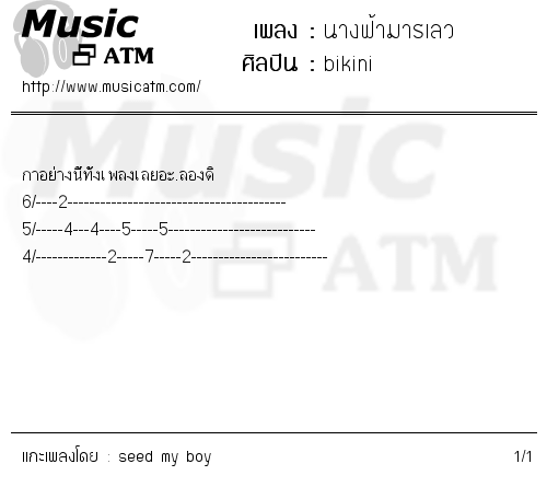 คอร์ดเพลง นางฟ้ามารเลว