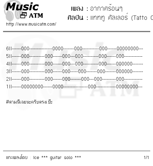 คอร์ดเพลง อากาศร้อนๆ