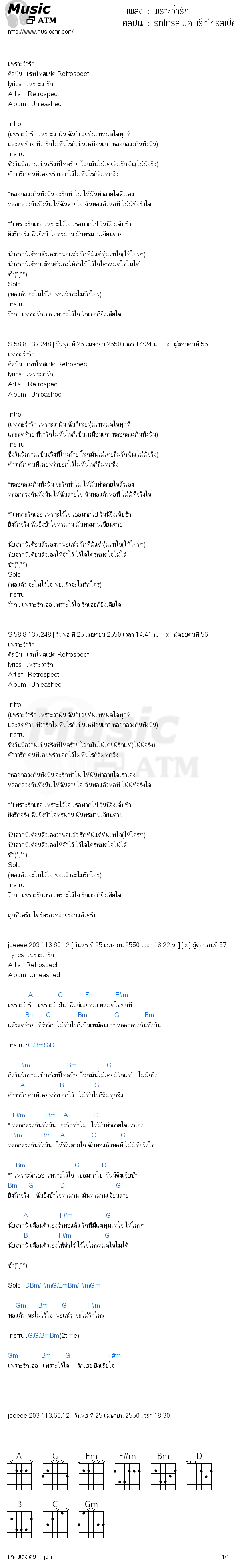 คอร์ดเพลง เพราะว่ารัก