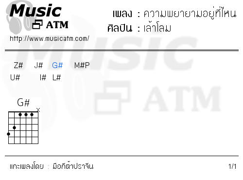 คอร์ดเพลง ความพยายามอยู่ที่ไหน