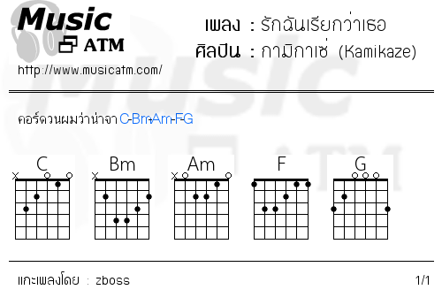 คอร์ดเพลง รักฉันเรียกว่าเธอ