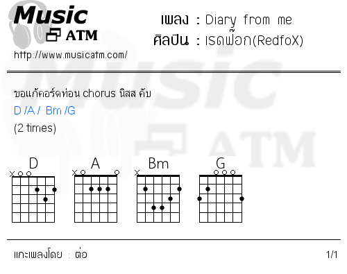 คอร์ดเพลง Diary from me