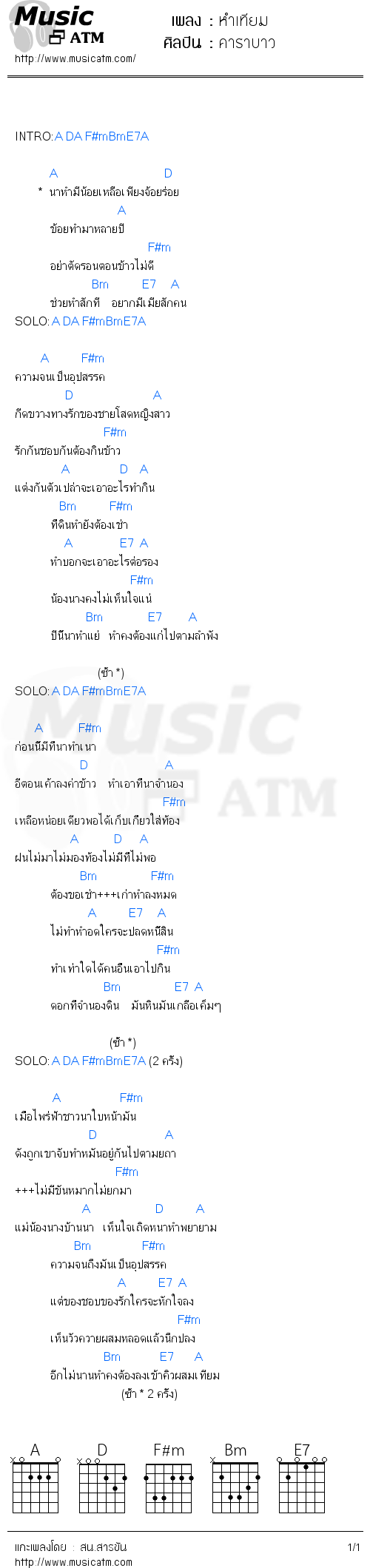 คอร์ดเพลง หำเทียม