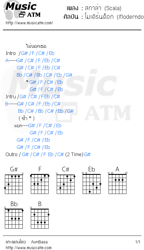 คอร์ดเพลง สกาล่า (Scala)