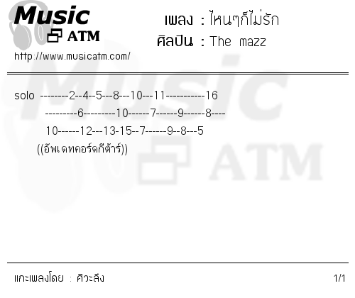 คอร์ดเพลง ไหนๆก็ไม่รัก