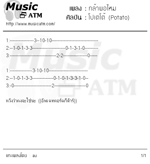 คอร์ดเพลง กล้าพอไหม