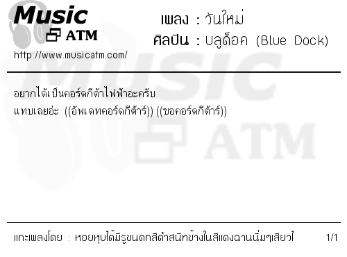 คอร์ดเพลง วันใหม่