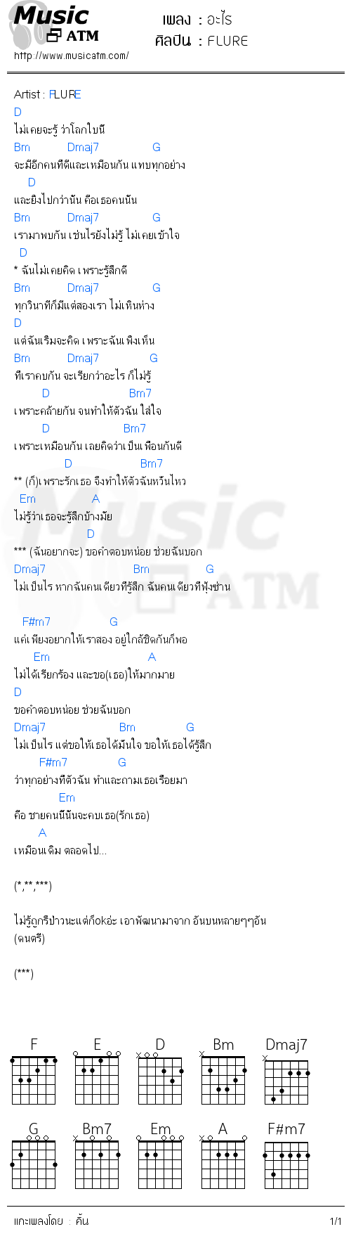 คอร์ดเพลง อะไร