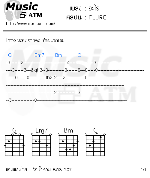 คอร์ดเพลง อะไร