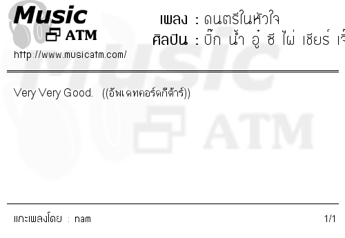 คอร์ดเพลง ดนตรีในหัวใจ