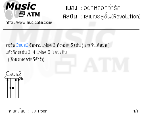 คอร์ดเพลง อย่าหลอกว่ารัก