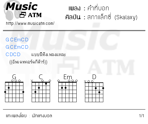 คอร์ดเพลง คำที่บอก