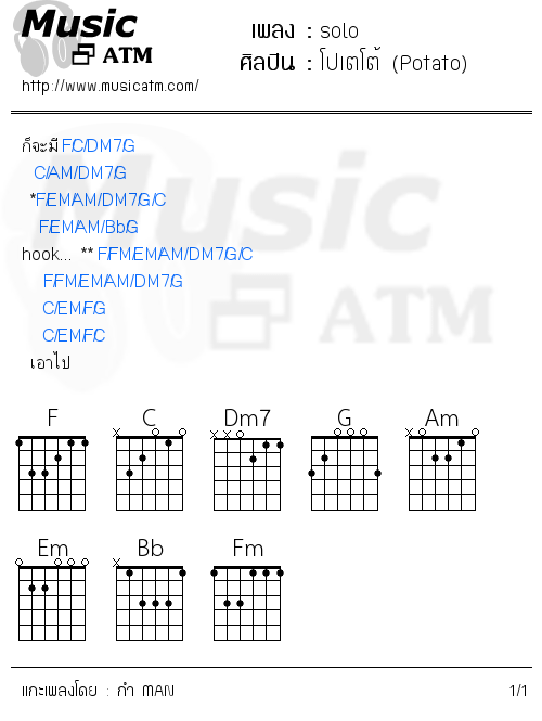 คอร์ดเพลง solo
