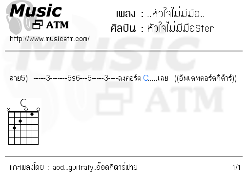 คอร์ดเพลง ..หัวใจไม่มีมือ..