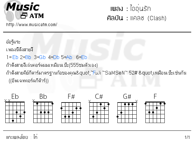 คอร์ดเพลง ไออุ่นรัก