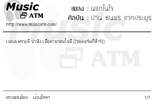 คอร์ดเพลง นรกในใจ