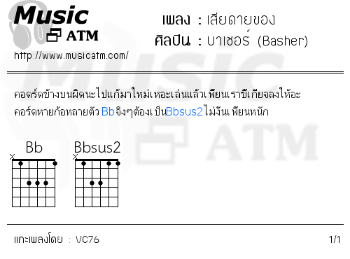 คอร์ดเพลง เสียดายของ