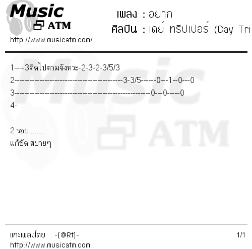 คอร์ดเพลง อยาก