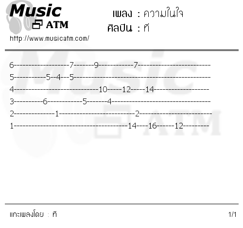 คอร์ดเพลง ความในใจ