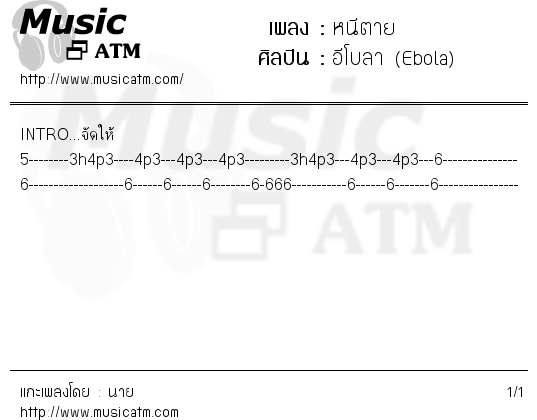 คอร์ดเพลง หนีตาย