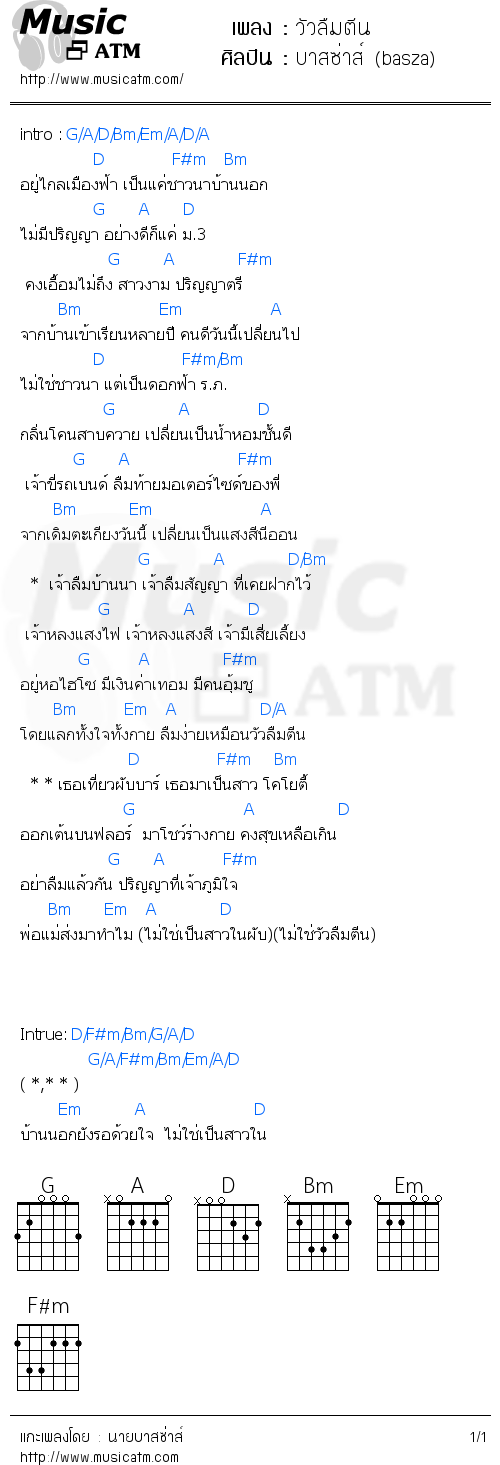 คอร์ดเพลง วัวลืมตีน