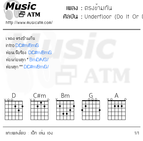 คอร์ดเพลง ตรงข้ามกัน