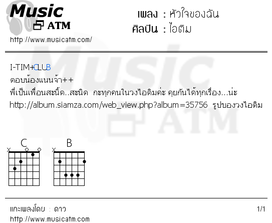 คอร์ดเพลง หัวใจของฉัน