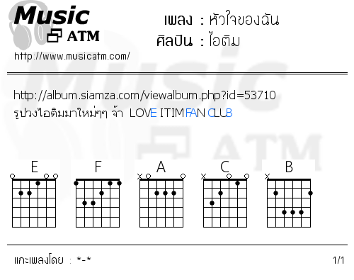 คอร์ดเพลง หัวใจของฉัน