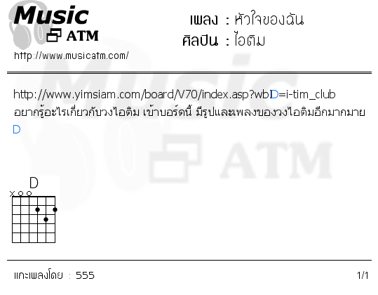 คอร์ดเพลง หัวใจของฉัน